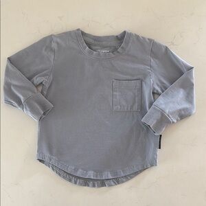 Little Bipsy Blue/Grey Long Sleeve Pocket Tee. Size 18-24M